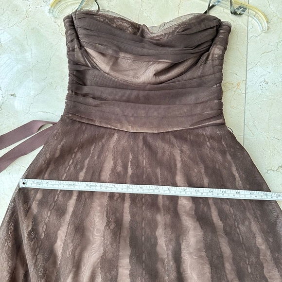 BCBGMaxazria brown tulle strapless dress 2 - Picture 7 of 7